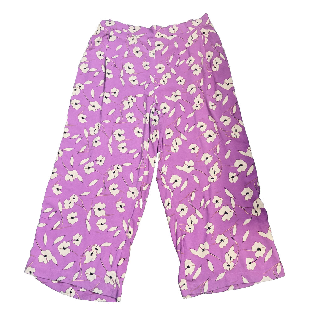 Jessica Simpson Palooza Pants Pink Floral boho Wide-leg Pull On Maximalist sz 3X